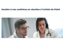 Soutien à nos confrères en réaction à l'article du Point