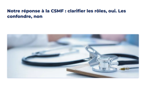 Notre réponse à la CSMF